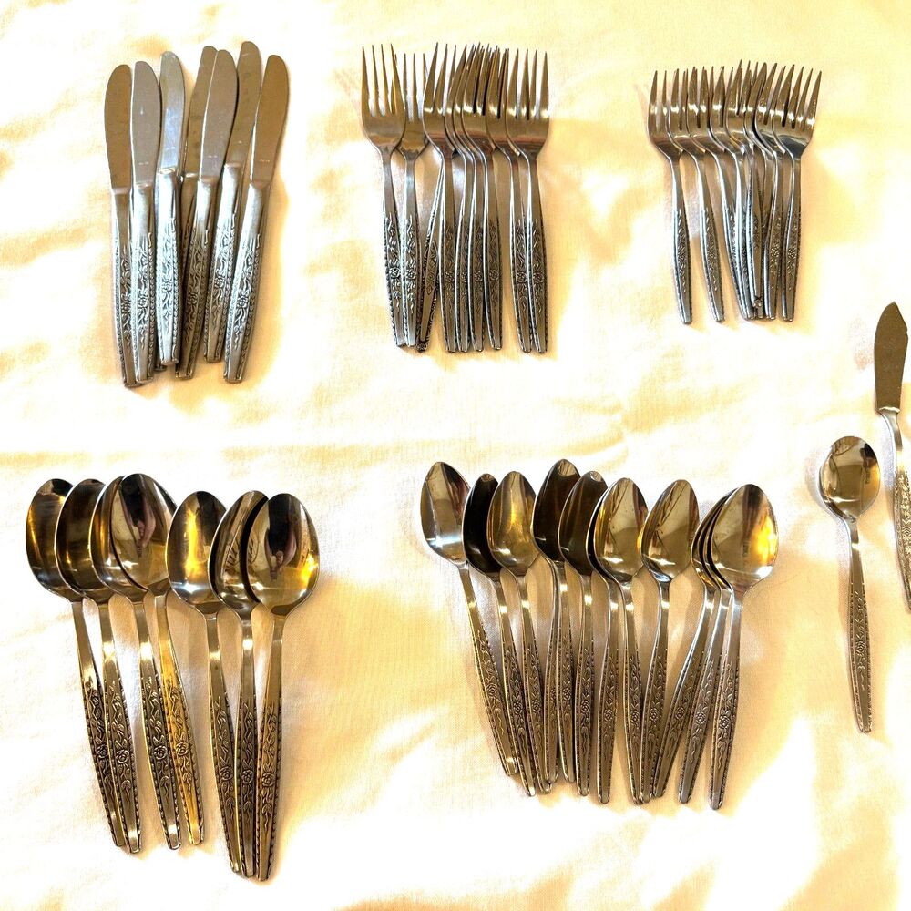 Interpur Flatware Mexicali Rose Butter Knives Forks Tablespoons Spoons